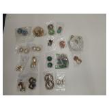 18 pairs of clip-on, costume earrings, includes