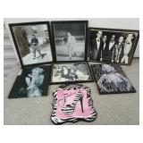 Asst framed portraits of elvis, Marilyn Monroe