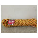 100 ft x 3/8" diamond braid poly rope, new