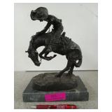 Bronze bronc Rider statue, heavy 11.5x8.5x5