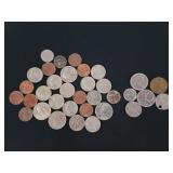 Mixed coins, foreign coins