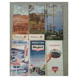 4 old highway maps: Conoco, American, Mobil,