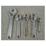 5 asst adjustable wrenches