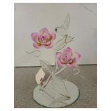 Beautiful glass hummingbird decor 9.25" tall