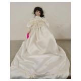 Lovely porcelain Bride doll 17"