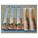 6 jumbo chef knives, 2 butcher knives