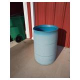Plastic 55 gallon drum for trash barrel or hand