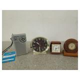 Clocks, cool thermometer, AM FM radio