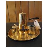 4 pc Mid-Century Brass Coffee Service Set