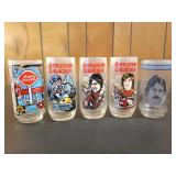 3 ct battleship Galactica drinking glasses 1979,