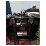 TV media cabinet 37x40x22 and all contents on it