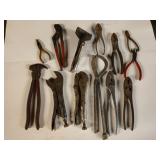 Vise grips, fencing pliers, asst pliers, c