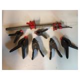 1/2" pipe clamp, 6 asst spring clamps