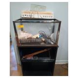 Fish aquarium 38 x 21x11 & supplies; cabinet stand