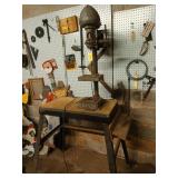 Bench top drill press on stand, works