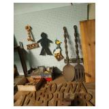 Contents on left half of bench & wall, NO VISE