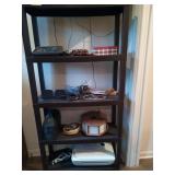 Plastic 5 tier shelf with contents 60x30x11