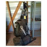 Cleveland golf bag w/ 16 clubs, 2 other bags