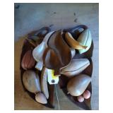 Wood trays of wooden fruit