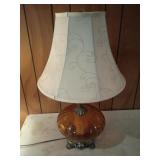 Beautiful 28 inch brass and glass lamp