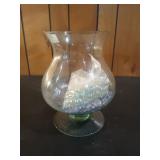 10" glass jar w/ glass marbles/rocks