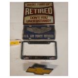 US Air Force license plate cover, Chevrolet