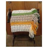 Quilt rack 34x23x14, crochet blanket, throw