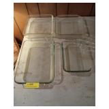 4 anchor Hocking cooking dishes 9x9 and 2qt