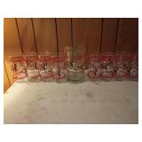 Lovely nine-piece Coca-Cola glass and pither set