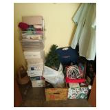 Closet contents: christmas, crafting, crochet,
