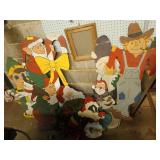 Asst wood cut out yard decor, Christmas and