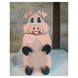 Wood pig paper towel holder 15"