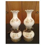 2 beautiful hand-painted lamps 12"