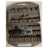 Metal toolbox, X-Axto knife (needs blades),