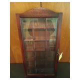 Wood wall mount trinket box with beveled glass