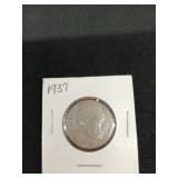 1937 German 5 Reichsmark 90% silver coin