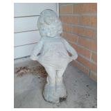Concrete girl statue 20"
