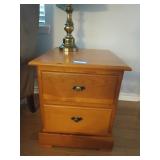 2 drawer pine end table 23x24x20