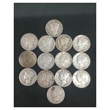 14 ct 1930s - 40s Mercury head dimes
