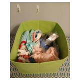 Green tote of lace, ribbons, fringe, and more