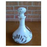 Milk glass decanter 9.5"