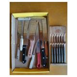 Asst knives, meat cleaver