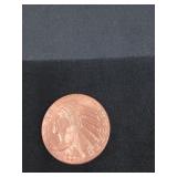 1 oz copper .999 fine coin replica 2 1/2 gold