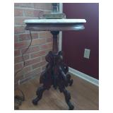 Victorian marble top table 30x18x14