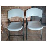 2 lifetime plastic folding chairs