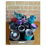 Box of assorted travel cups