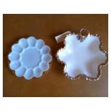 2 pc gold-rimmed dishes