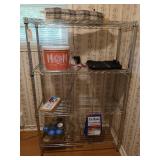 4 tier stainless shelf with contents 55x36x14