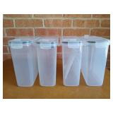 4 plastic cereal storage containers