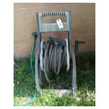 Water hose reel with water hose and sprayer